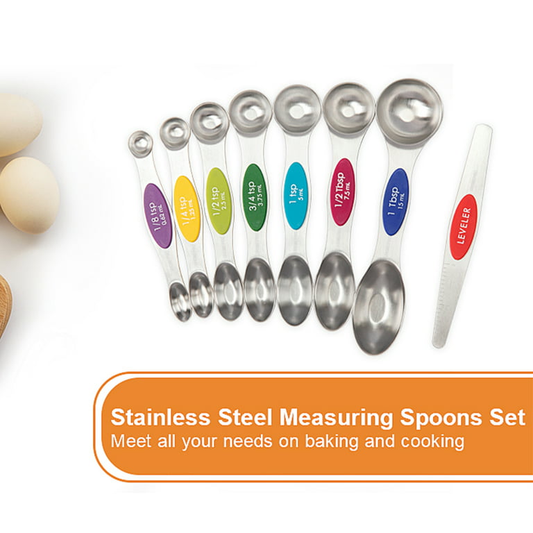 6 piece Measuring Spoons Set with Flexible Silicone Cup - Indigo True