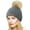 Gray, variant on Womens Winter Beanie Hats with Pom Pom Slouchy Cable Knitted Warm Ski Cap Khaki