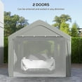 thumbnail image 5 of Outsunny 10' x 20' Carport Canopy, Heavy Duty w/ 4 Windows, 2 Doors, Gray, 5 of 9