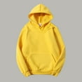 thumbnail image 4 of ZCFZJW Hoodie for Men Lightweight Casual Drawstring Long Sleeve Hooded Pullover Sweatshirts Loose Regular Fit Soft Cotton Outwear Tops with Pocket Yellow XXL, 4 of 6