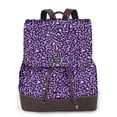 thumbnail image 1 of Fotbe Purple Leopard Mochila Bolso con Estampado para Mujer, Mochila Antirrobo de Nylon Impermeable, Bolsa Ligera de Hombro, 1 of 4