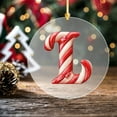 thumbnail image 5 of Christmas 26 Letters Candy Cane Hanging Ornaments, Acrylic Christmas Tree Candy Cane Alphabet Decoration Pendant, Christmas Candy Cane Ornament Xmas Tree Hanging Decor, 3.9 Inch, 5 of 6