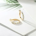 thumbnail image 4 of Gem Stone King 18K Yellow Gold Plated Silver Women Hoop Earrings White Topaz Green Peridot (1.80 Cttw, Round Cut, 3/7 inch Diameter), 4 of 4