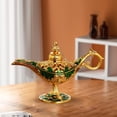 thumbnail image 3 of Lámpara Estatua Lámpara Mito Lámpara de los Deseos Olla Lámpara de Aceite de Mesa Clásica Artesanía Árabe para Verde, 3 of 8