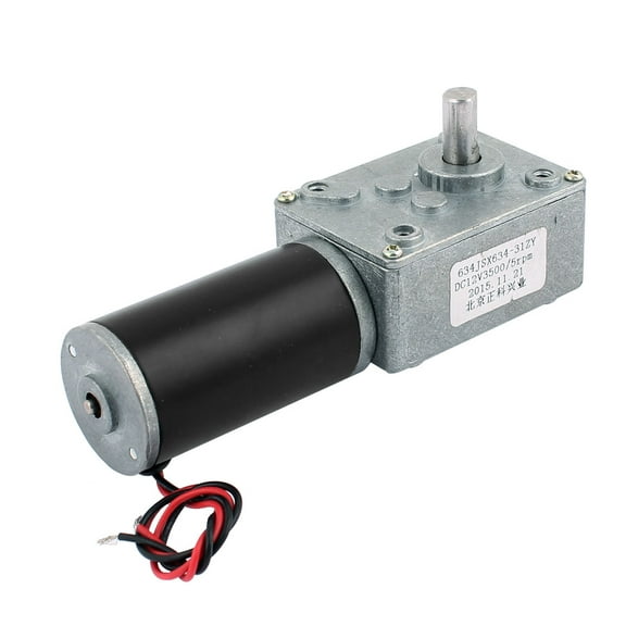 DC 12V 5RPM 8mmx14mm D-Shape Shaft Electric Power Worm Geared Motor