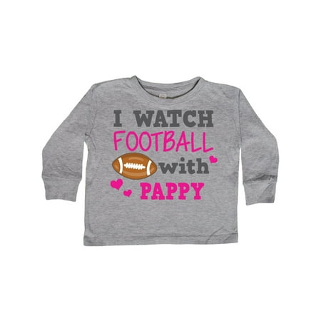 

Inktastic I Watch Football with My Pappy Gift Toddler Toddler Girl Long Sleeve T-Shirt