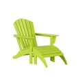 thumbnail image 2 of WestinTrends Dylan Lounge Chairs for Outside, 2 Pieces Seashell Adirondack Chair with Ottoman Set, All Weather Poly Lumber Outdoor Patio Chairs Furniture Set, Turquoise, 2 of 9