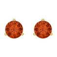 thumbnail image 3 of 2 Ct Round Cut Studs Red Crystal 14K Yellow Solid Gold Everyday Dainty Earrings Screw Back, 3 of 7
