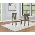 thumbnail image 4 of 7pc Brown Oak Wood Dining Set with 6 Beige Linen Upholstered Chairs, 4 of 4