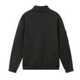 thumbnail image 4 of Tauxra Hoodie for Men, Long Sleeved Stand Up Collar Quarter Zipper Pullover Workwear Top, Men's Solid Color Hoodie, 4 of 5
