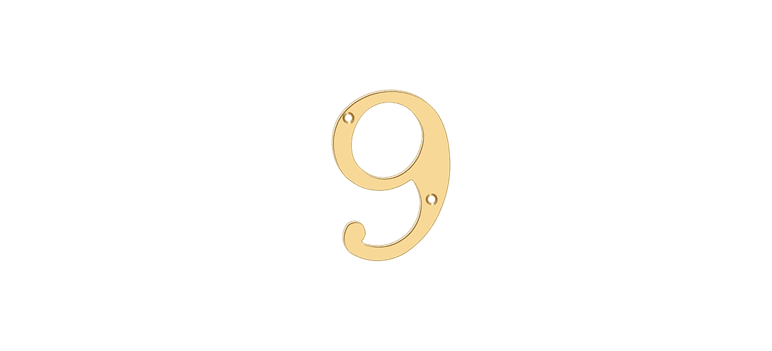 Deltana 6 in. Solid Brass House Number