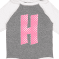 thumbnail image 4 of Inktastic Pink and White Polka Dots Letter H Boys or Girls Long Sleeve Baby Bodysuit, 4 of 5