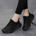 thumbnail image 7 of CHENge Platform Sneakers Casual Lightweight Adjustable Straps Cycling Outdoor Sports Walking Shoes Women(Black,9), 7 of 7