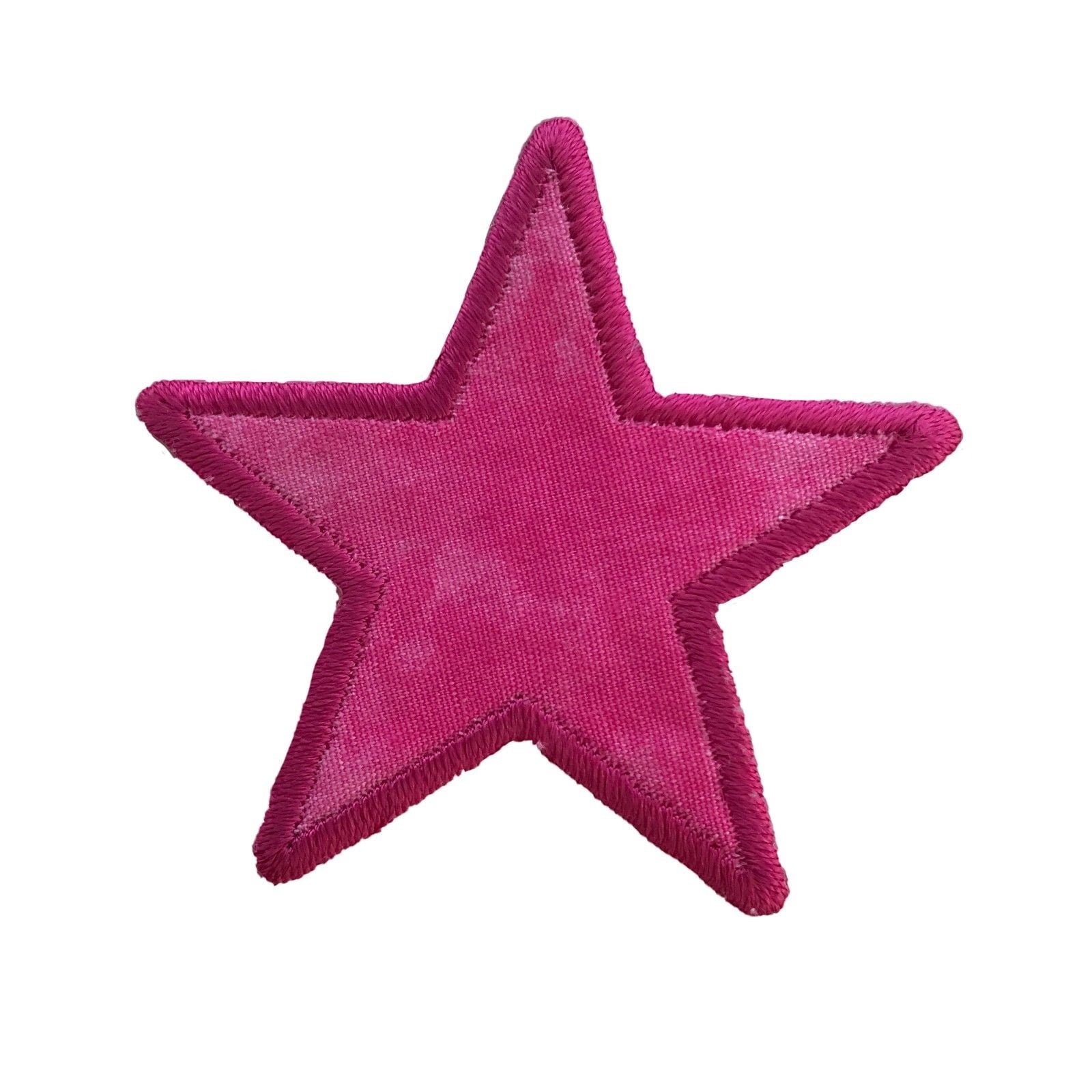 Lily Camouflage Crack Print Fabric Iron on Star of 3", 2" in Blue Pink Purple