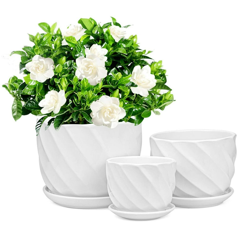 Round Modern Ceramic Planter Pot Small to Large Sized Garden Flower