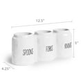 thumbnail image 4 of Barnyard Designs Silverware Caddy for Countertop - Cutlery Organizer for Spoon, Fork, and Knife - Ceramic Utensil Holder for Flatware or Plasticware - Perfect for Parties - 12.5” x 4.25” x 5” (White), 4 of 5