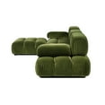 thumbnail image 4 of Jennifer Taylor Home Marcel 109.5" Bubble Modular Modern 4-Piece Reversible Sectional Sofa, Olive Green Performance Velvet, 4 of 9