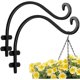 thumbnail image 1 of Colgadores de plantas Soporte para colgar plantas al aire libre, Ganchos para plantas para flores Cestas Maceta Comedero para pájaros La Black,Black, 1 of 5