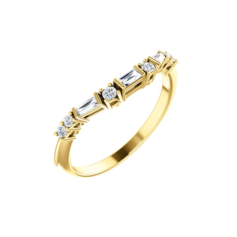 Diamond2Deal 14K Yellow Gold 1/5 CTW Contour Wedding