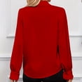 thumbnail image 3 of Yigetop Dressy Tops for Women Women's Button Down Front Long Sleeve Shirts Casual Lapel Neck Blouse Business Work Tops Ladies Tops and Blouses Red S, 3 of 5