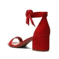 thumbnail image 3 of XYD Women Elegant Round Open Toe Tie Up Ankle Strap Sandals Chunky Block Low Heel Summer Casual Shoes Size 13.5 Red, 3 of 4