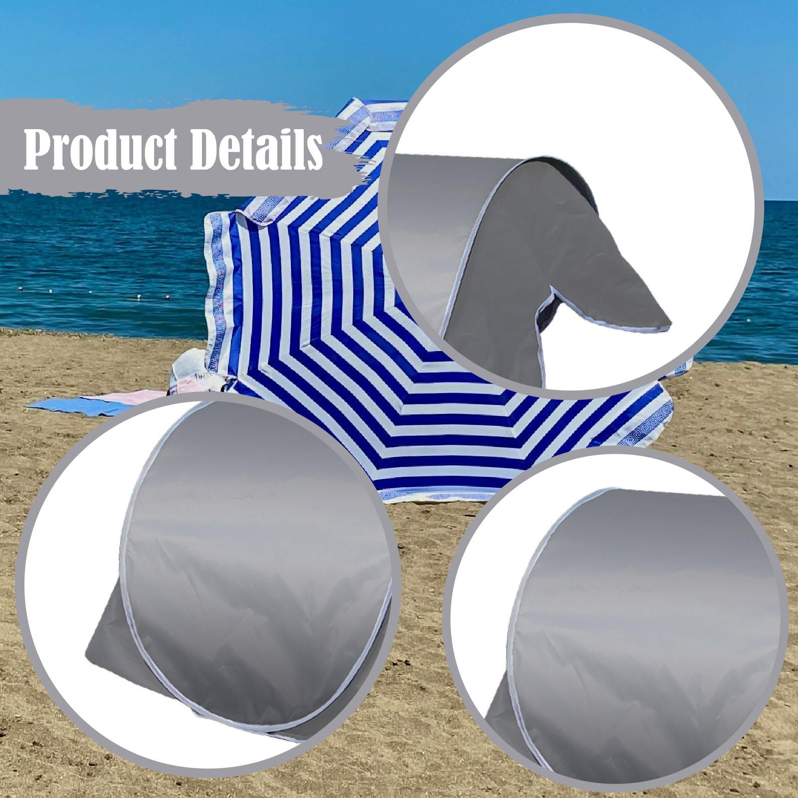 TTETTZ Mini Beach Sun Shelter Instant Canopy Zipper with Phone Pocket Head Shade Automatic Shade Tent for Fishing Outdoor Dog Pet Gray