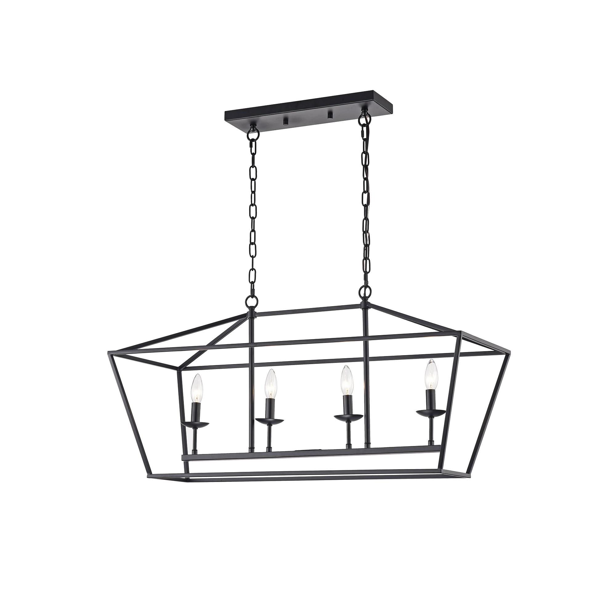The Gray Barn Katydid 36-inch Matte Black 4-light Chandelier