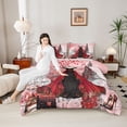 thumbnail image 4 of Homewish Black Red Dress Bedding Comforter Set, Romantic Eiffel Tower Twin Comforter Sets, Watercolor Fashion Reversible Bedding Set, Super Cozy Room Decor, 2-Piece, 4 of 8