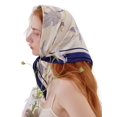 thumbnail image 4 of Silkworm Silk Large Square French Retro Scarf Mother Sun Protection Summer Women‘s Gift, 4 of 7