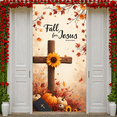 thumbnail image 4 of Autumn Theme Fall Banner Wooden Cross Religious Decor Sunflower Design Inspirational Decoration for Church Event Indoor Use Spiritual Gathering, 4 of 9