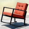 thumbnail image 3 of Patiojoy Fauteuil Berçant d'Extérieur en Osier, Berceuse à Glissière en Rotin, Fauteuil Inclinable, 3 of 9