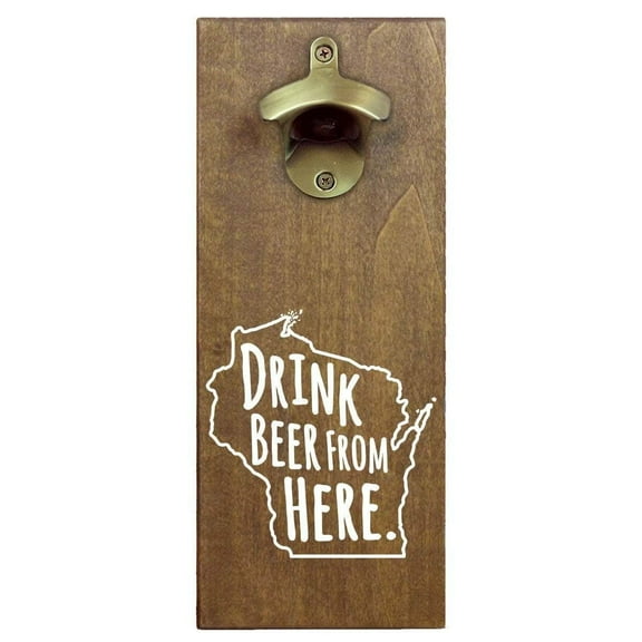 Torched Wisconsin Craft Beer Bottle Opener Magnetic Cap Catching 12"x5"x2.5"