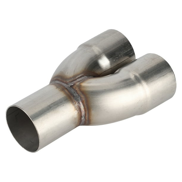 BOROCO Tubo en Y de 2.5 pulgadas, tubo de escape inoxidable universal y adaptador de tubo en Y reductor parte modificada 2.5 pulgadas de entrada OD a 2.5 pulgadas de identificación dual