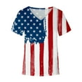 thumbnail image 4 of Womens American Flag T Shirts Summer 4th of July Patriotic Tops Short Sleeve Cute Independence Day Fashion Tunics, 4 of 5