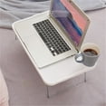 thumbnail image 4 of CUITING Foldable Laptop Bed Table with Adjustable Design Perfect for Student Dormitory Small Dining Table and Workstation Multipurpose Folding Desk with Cup and iPad Slot Compact Portable, 4 of 6