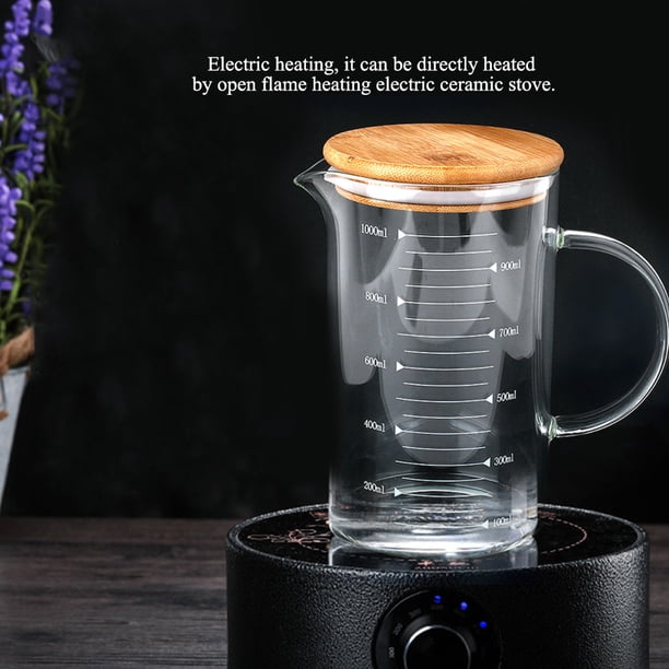 Con Taza de Vidrio de 300 ml de Tapa, Taza de Té Transparente para Casa