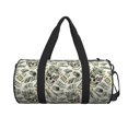 thumbnail image 3 of Rocae Skull with Cash Print Round Travel Duffel Bag and Fitness Bag, Women's Waterproof Weekend Tote, Men's Travel and Fitness Essentials, 3 of 8