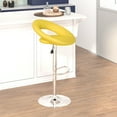 thumbnail image 3 of Flash Furniture Brook Contemporary Yellow Vinyl Rounded Orbit-Style Back Adjustable Height Barstool with Chrome Base, 3 of 9
