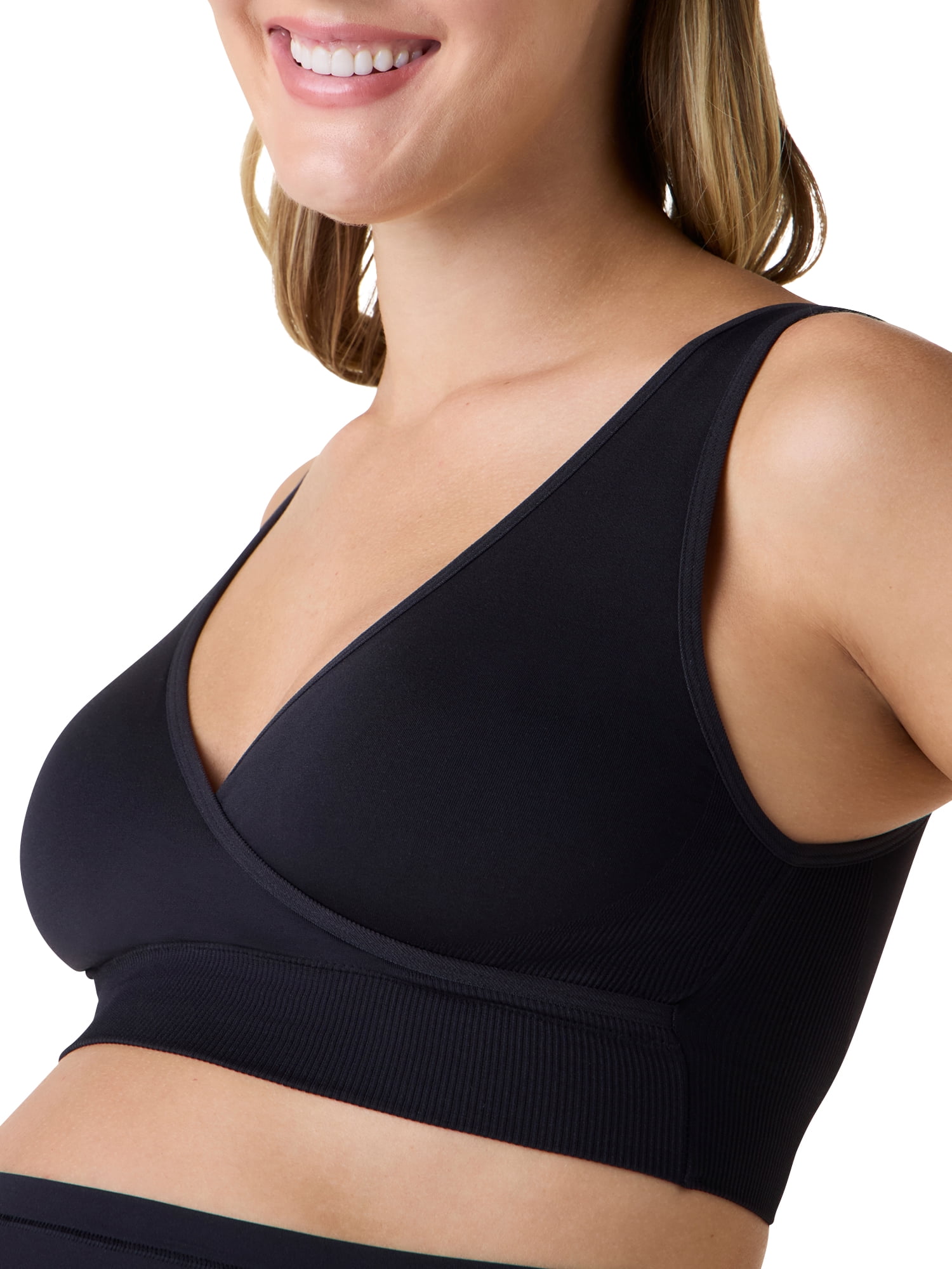 Ingrid & Isabel For Every Belly Women's Maternity & Nursing Seamless Crossover Bra, 2-Pack, SizesXS-4XL