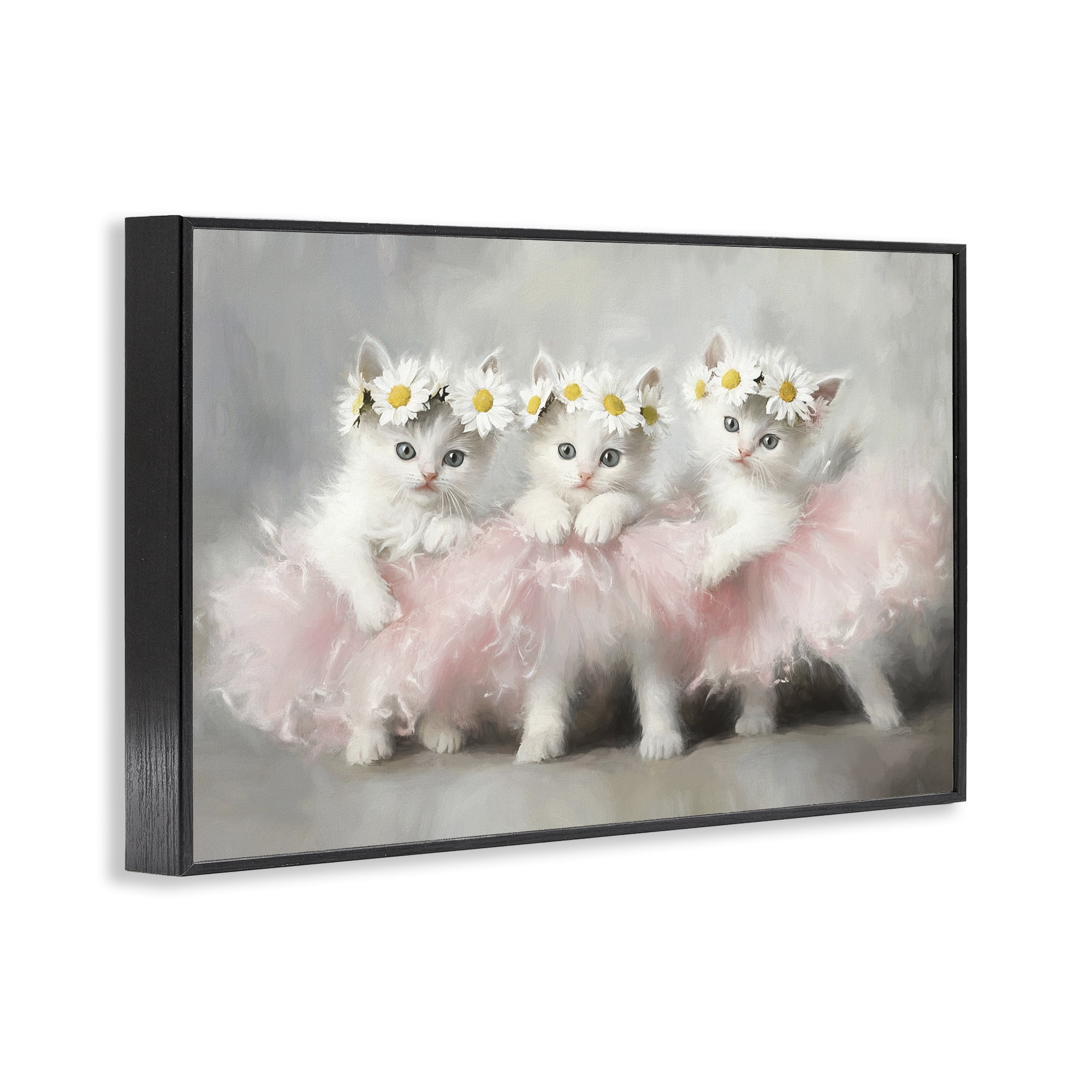 Stupell Industries Dancing Kittens in Tutus Black Framed Giclee Art, design by Tina LeCour