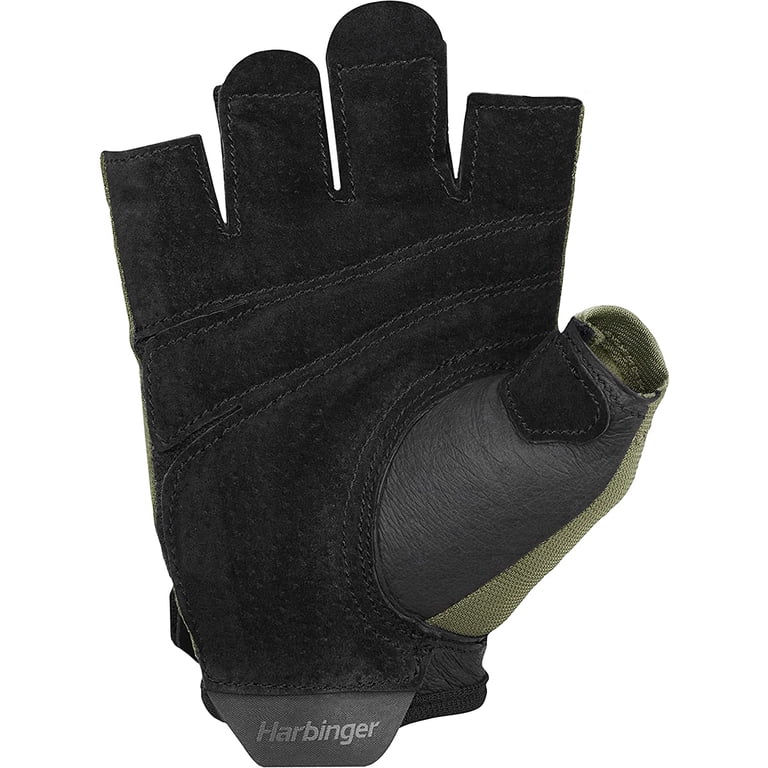 Harbinger Power Training Gloves - Unisex, Padded Leather Palm, Adjustable Wrist Strap