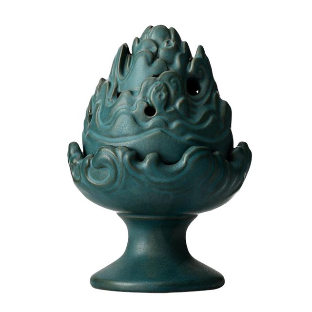 Quemador de incienso de cerámica, soporte de incienso para yoga, interior, hogar, verde