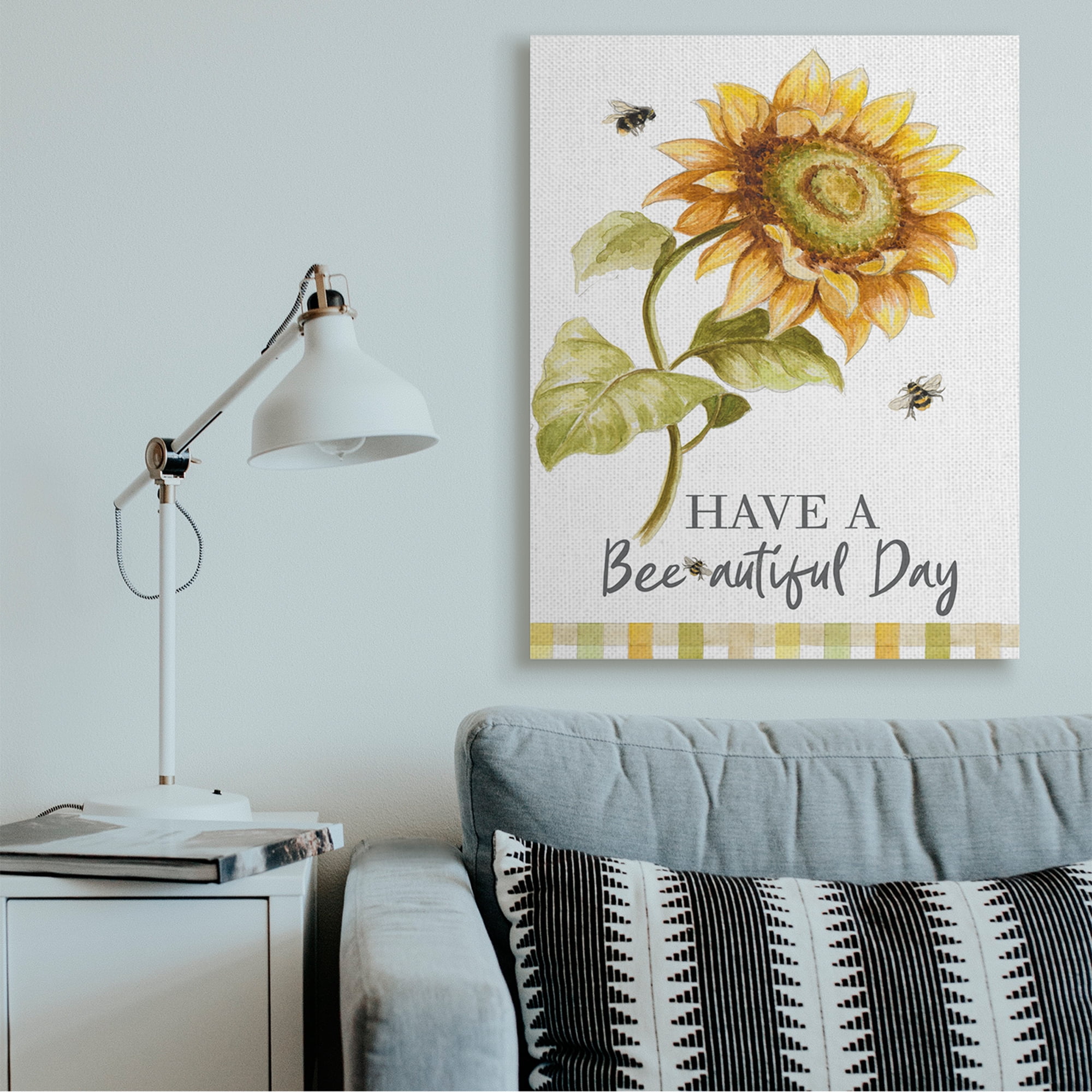 Stupell Industries Have a Beautiful Day Country Bee Pun Sunflower Canvas Wall Art by Patricia Pinto