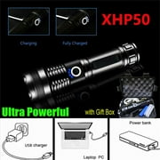 12000000Lumens Brightest LED Flashlight Rechargeable Tactical Police Work Light