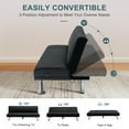 thumbnail image 2 of VECELO Faux Leather Couch Sofa Bed, 65" Folding Futon Sofa with Dual USB Charging Ports for Living Room, Black, 2 of 8