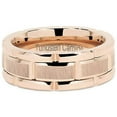 thumbnail image 5 of Wedding Rings for Men. 8mm Rose Gold Brick Pattern Tungsten Wedding Band, 5 of 6