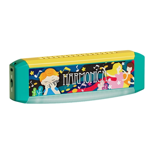 Green Green 16 Hole Harmonica Toy, Beginner Musical Instrument For Kids, Early Education Wind Toy, 6.69X2.16In Dimensions, 0.34Lb Weight, Rounded Corner Harmonica For Music Practice