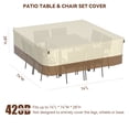 thumbnail image 4 of TOPTENG 420D Square Patio Table and Chairs Set Cover Waterproof Outdoor Furniture Square Covers Anti-Fading Beige&Brown, 4 of 9
