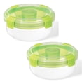 thumbnail image 1 of LocknLock - Set of 2 EasyLunch Salad Containers, 1.3 Liter Capacity, Green, 1 of 5