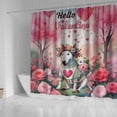 thumbnail image 4 of Hello Valentine’s Day Bull Terrier Flower Crown Romantic Pink Floral Shower Curtain Bully Dog Lovers Gifts Idea Waterproof Bathroom Bathtub Curtain - 00031, 4 of 5